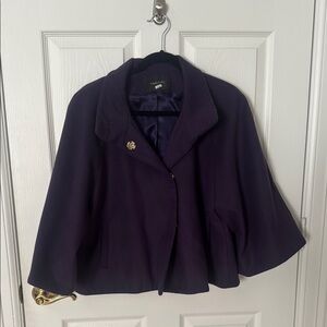Tahari Purple Cape Jacket with Flared Sleeves